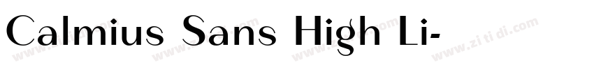 Calmius Sans High Li字体转换 Calmius Sans High Li字体转换
